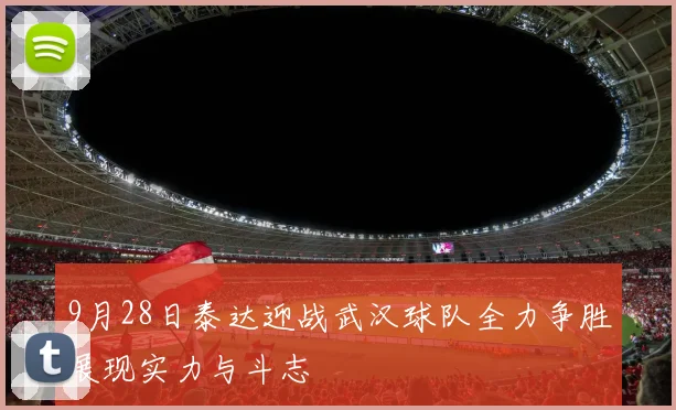 9月28日泰达迎战武汉球队全力争胜展现实力与斗志